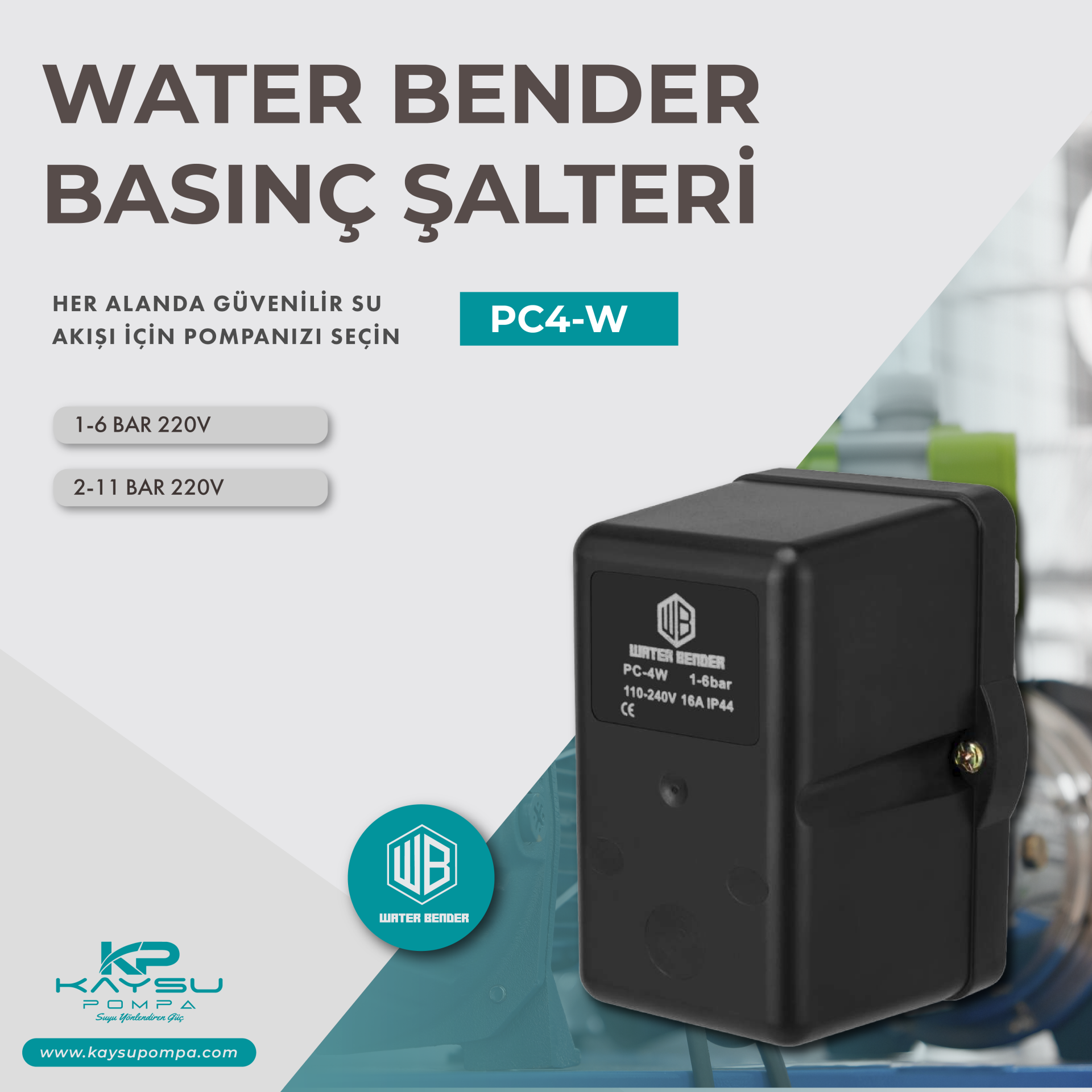 Water Bender Basınç Şalteri - PC4-W -