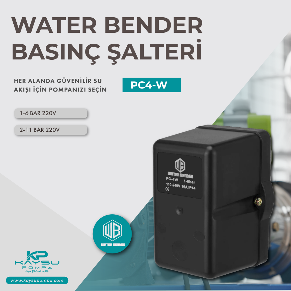 Water Bender Basınç Şalteri - PC4-W -