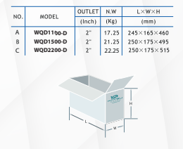 Kaysu Döküm Gövde Kirli Su Pompası WQD2200-D - 2.20 kW - 3 HP