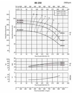 WTM 80-250/45 - Monoblok Yatay Tip Tek Kademeli Santrifüj Pompası