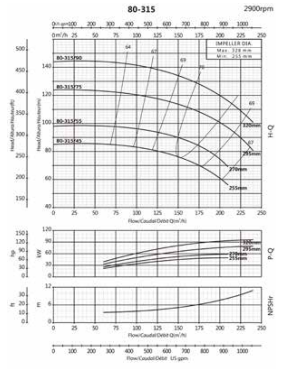 Ebitt WTM 80-315/55 - Monoblok Yatay Tip Tek Kademeli Santrifüj Pompası