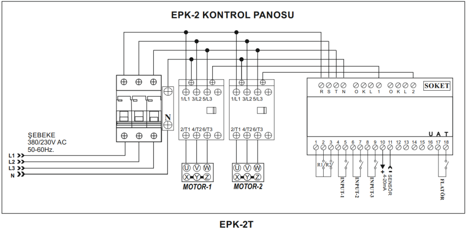 Elopan EPK-2T/5,5KW Kontrol Panosu  400V AC 50-60Hz