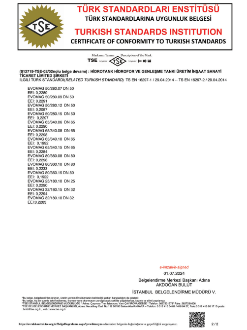 Hidrotank EVOMAG 40/250.10 Elektronik Sirkülasyon Pompası