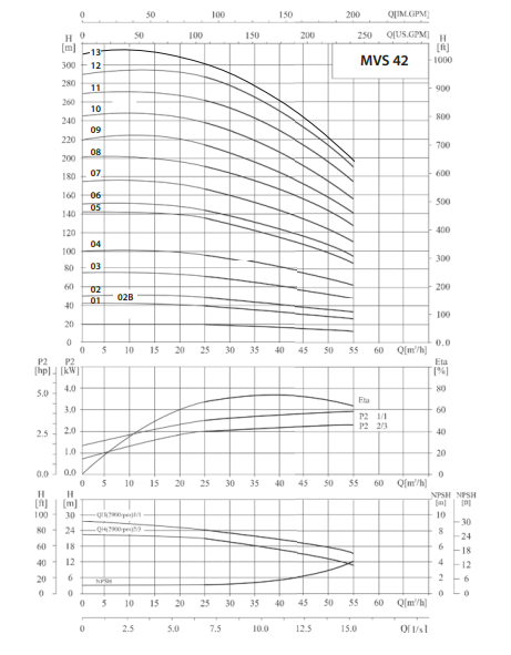 Ebitt MVS 4202B Dikey Çok Kademeli Paslanmaz Çelik Santrifüj Pompa